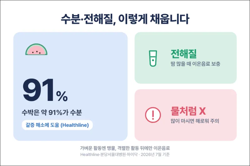 수분 전해질 보충 방법