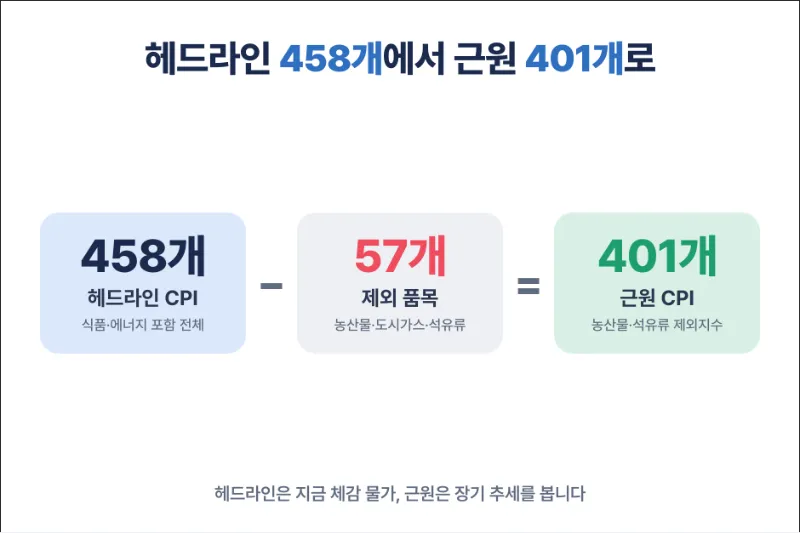헤드라인 cpi 와 근원 cpi 차이