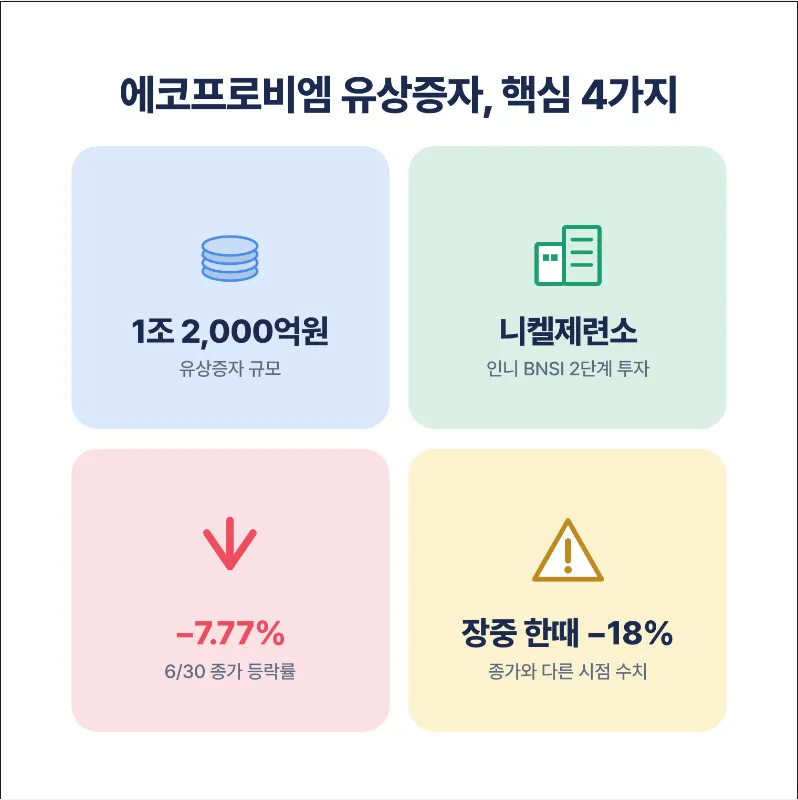 에코프로 유상증자 정리