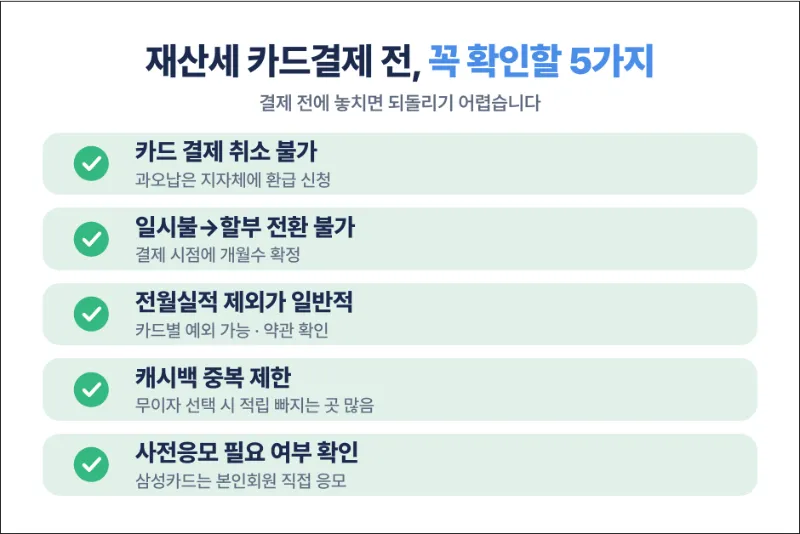 재산세 카드 결제 전 확인할 5가지