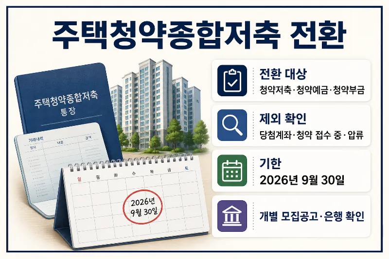 주택청약종합저축 전환 대상과 제외 대상